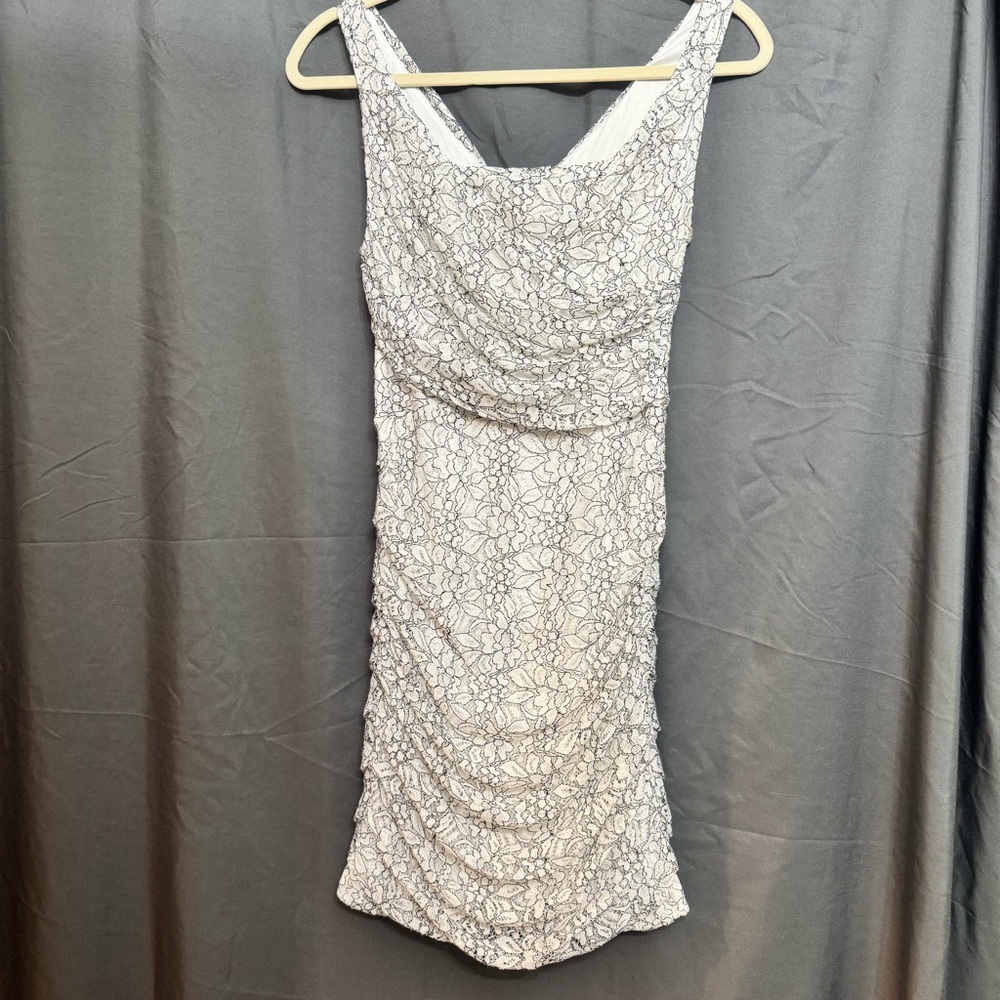 Express Black and White Lace Mini Dress